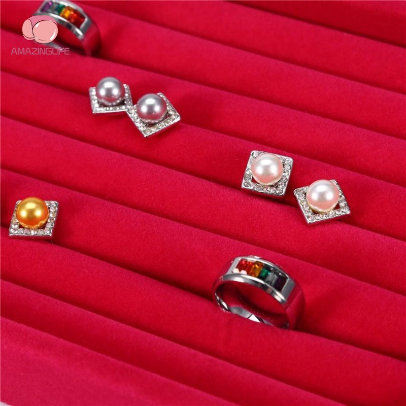 Khay Trưng Bày Nhẫn Bằng Nhung Cao Cấp Thời Trang Có Thể Xếp Chồng Lên Nhau