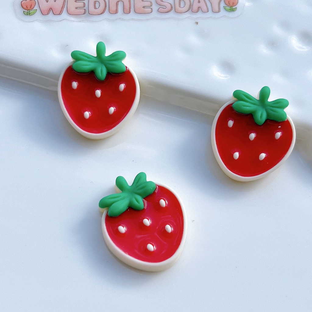 Set 10 Mặt Dây Chuyền Hình Quả Dâu Nhiều Màu Sắc Dùng Để Trang Trí Đồ Thủ Công DIY