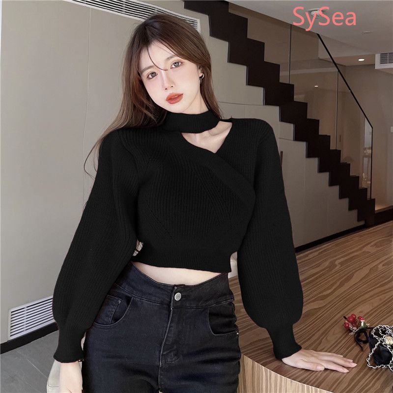 Áo Sweater Dệt Kim Tay Dài Kiểu Hàn Quốc Xinh Xắn Cho Nữ