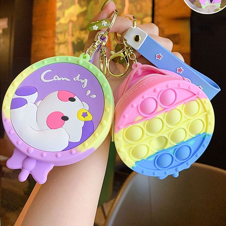 Hoạt Hình Túi Đựng Tiền Xu / Tai Nghe Họa Tiết Bong Bóng Dễ Thương