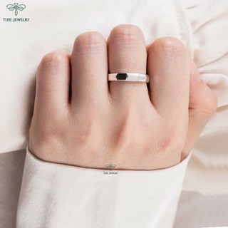 Nhẫn bạc TLEE đa giác dày dặn basic TLEE JEWELRY A0276