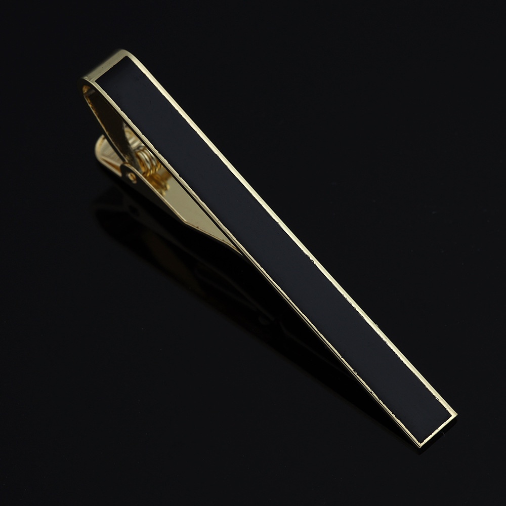 Kẹp Cà Vạt Màu Đen / Vàng Phong Cách Retro Độc Đáo Thời Trang Cho Nam