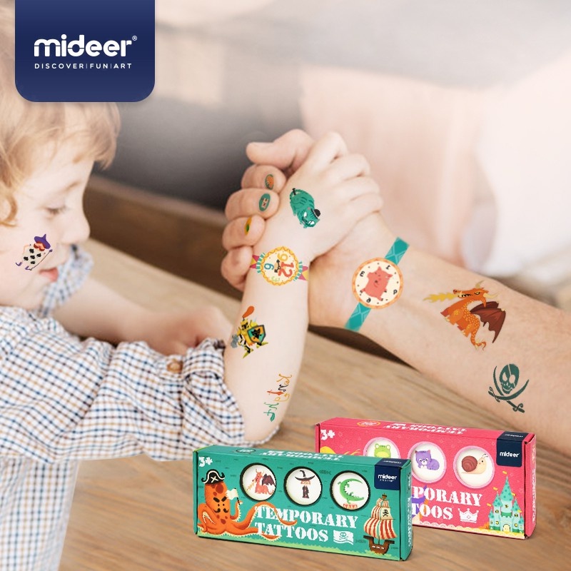 Bộ Đồ Chơi Hình Xăm Tạm Thời và Hình Dán Móng tay An Toàn Cho Trẻ Temporary Tattoos Mideer - CleverKids