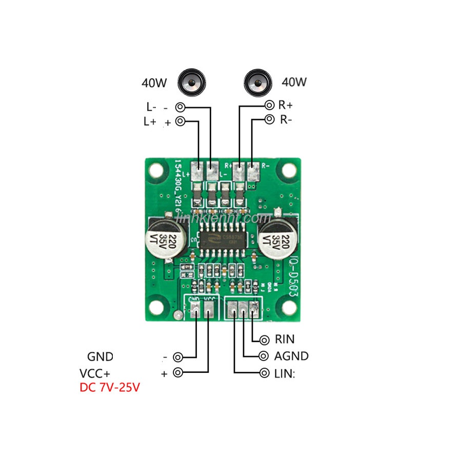 CS8673 Mạch khuếch đại công suất CS8673E 2x40W nguồn 7V-25V DC