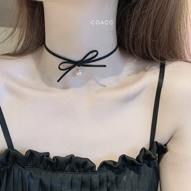 Vòng cổ nơ xinh phong cách dễ thương Choker phong cách hàn quốc