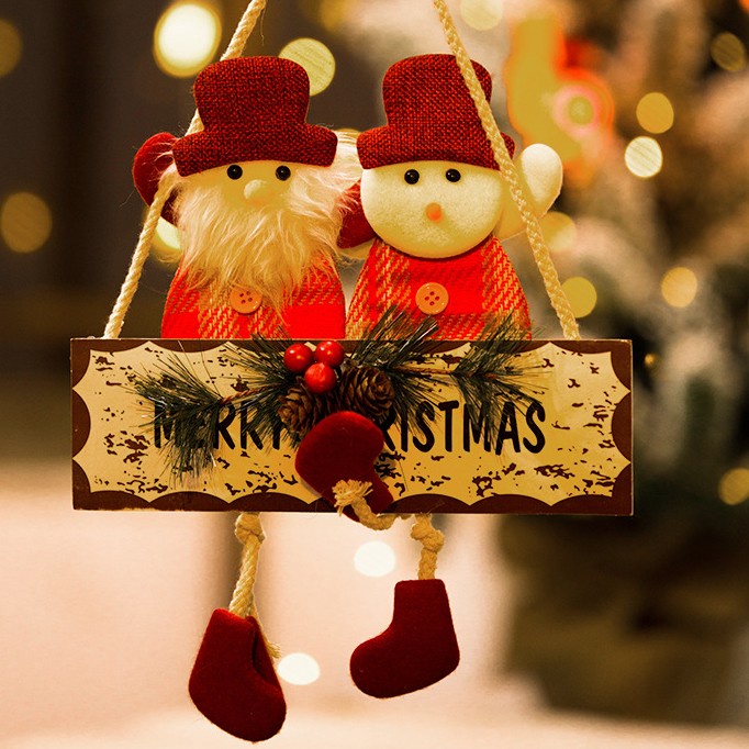 Bảng treo cửa chào mừng Giáng Sinh/ Noel, bảng treo cửa trang trí nhà hàng, cửa hàng dịp Noel