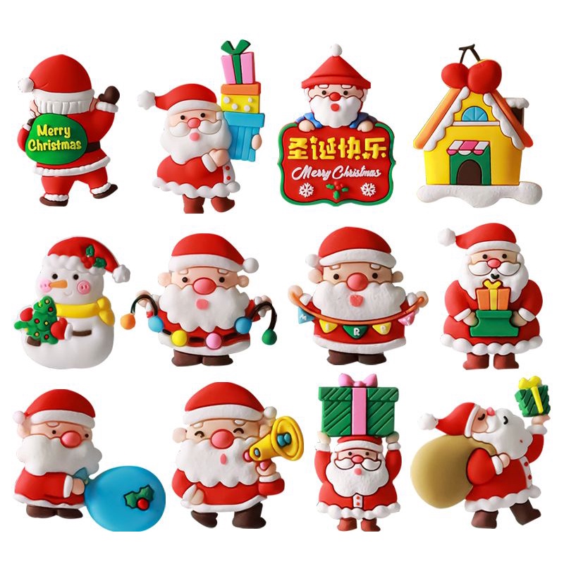 Hình cắm noel trang trí bánh kem giáng sinh, bánh kem noel