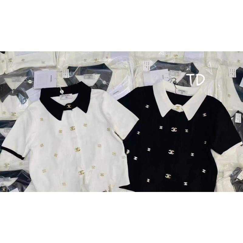 Áo len đính chữ x ngắn tay hàng QCL1
