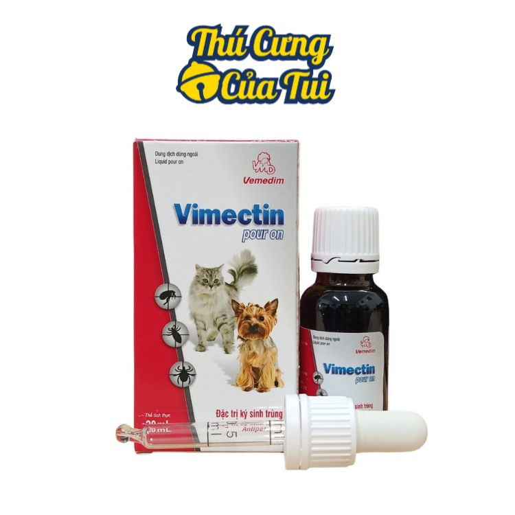 Chai Nhỏ Lưng Diệt Ve, Ghẻ, Bọ Chét Cho Chó Mèo Vemedim Vimectin Pour On - Thú cưng của tui
