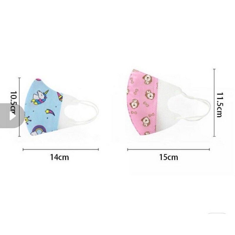 Set 10c khẩu trang 3D nhiều hình cho bé yêu 3 tháng đến 10 tuổi