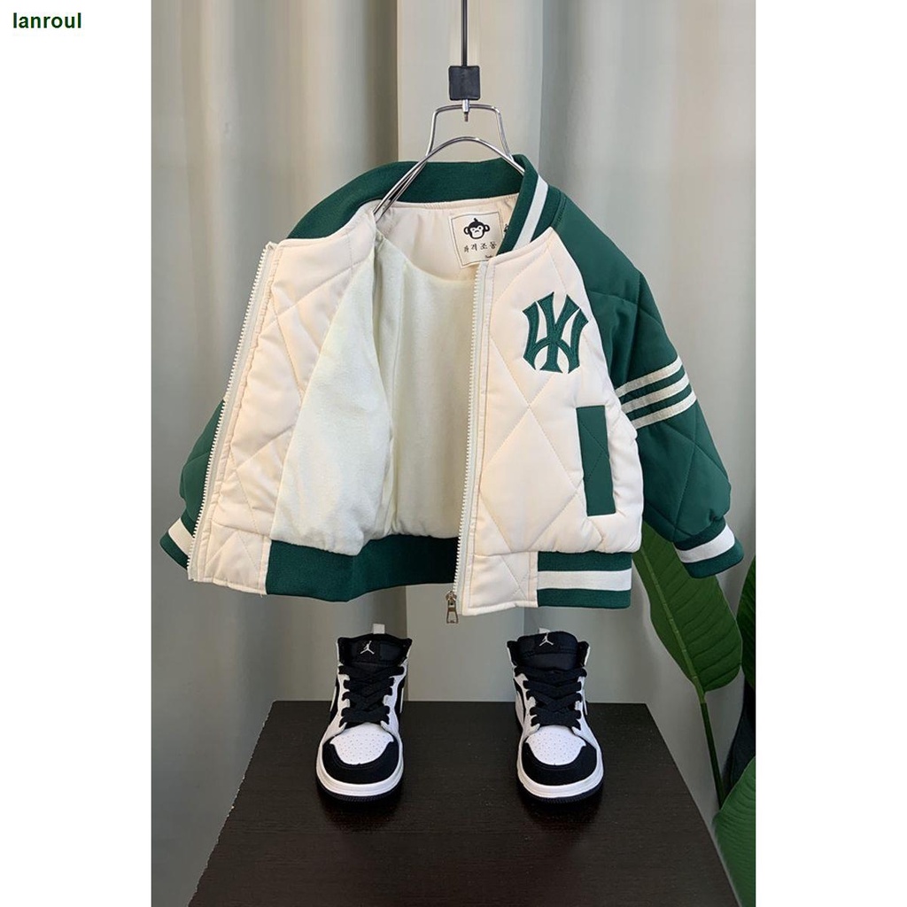 Áo Khoác Bóng Chày Lót Nhung Dày Dặn Phong Cách Mới 2022 Cho Bé Trai