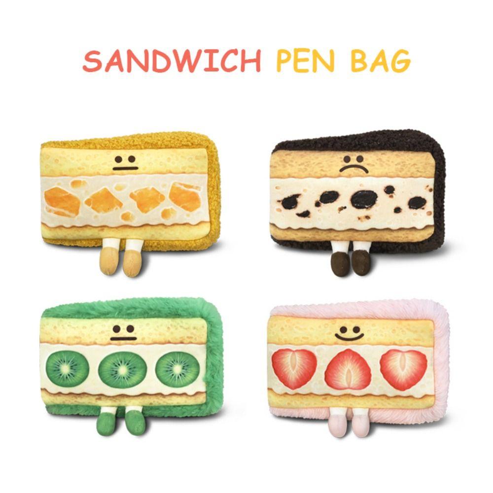 Túi Đựng Bút Hình Bánh Sandwich / Trái Cây Sức Chứa Lớn Chất Lượng Cao Ốp