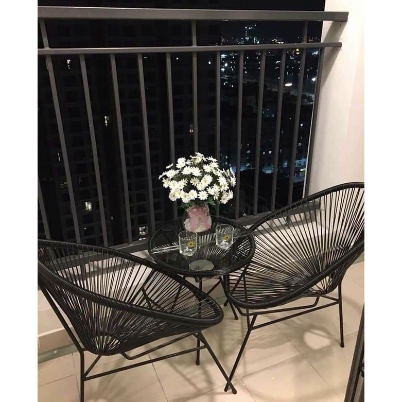 BỘ BÀN GHẾ DÂY VĂNG APULLICO, Ghế ban công, cafe