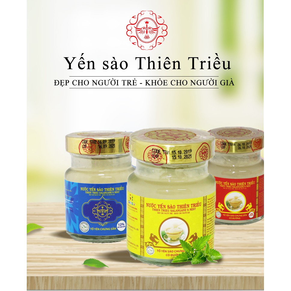 Nước Yến Sào Cao Cấp GOLD 22% Yến, Có Đường, 1 hũ 70ml - Hộp 6 Hũ - Yến Sào Thiên Triều