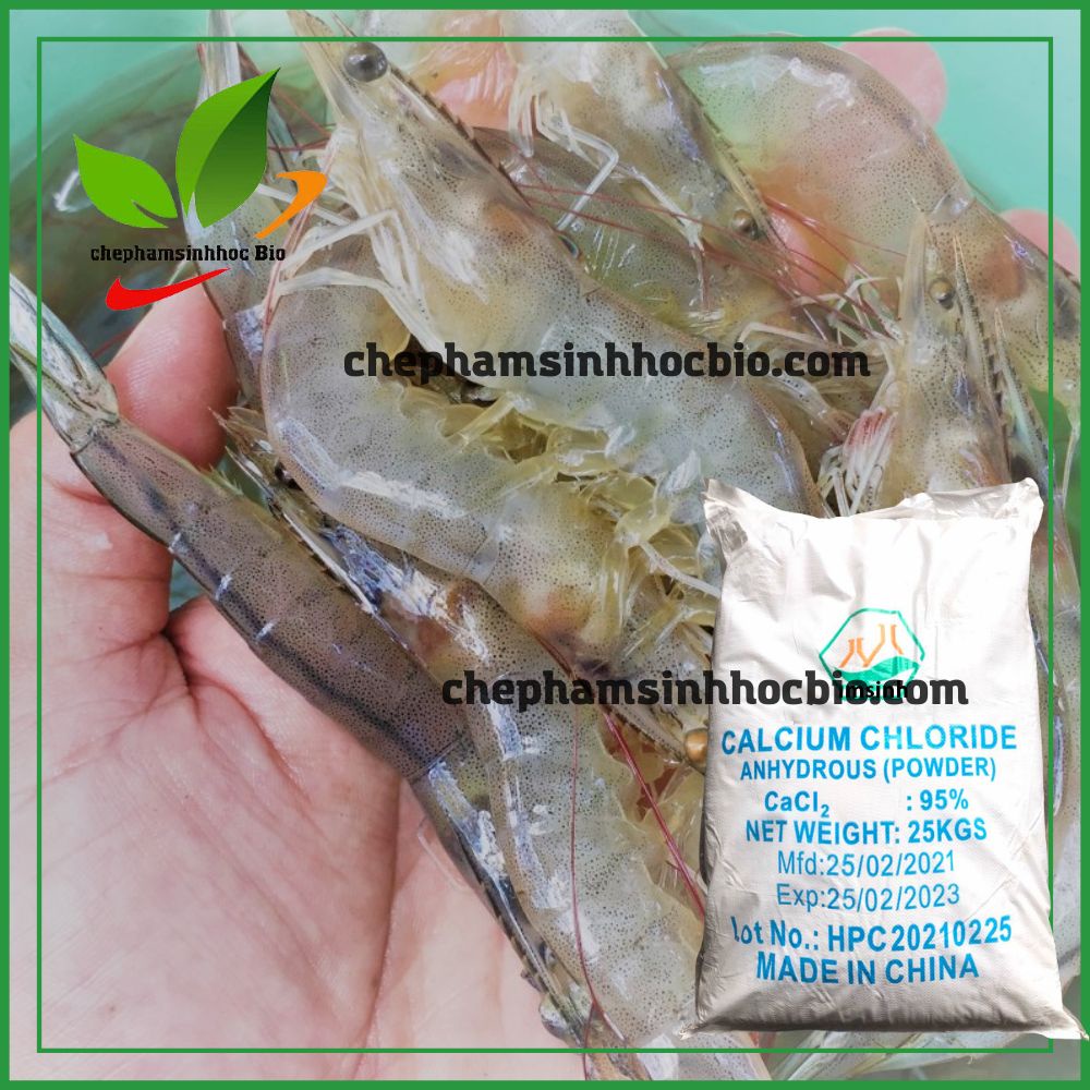 Khoáng Calcium Chloride - CaCl2 Anhydrous. Cung cấp khoáng Caxi cho tôm, cá, cua. Bao 25kg.