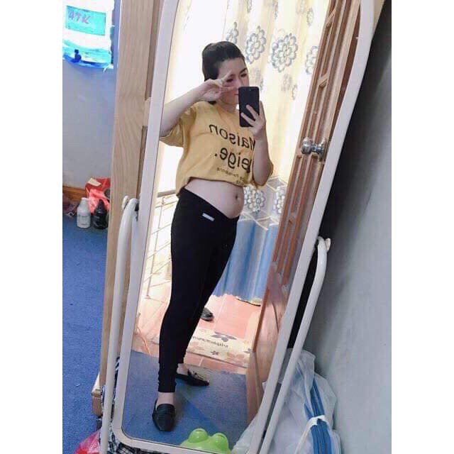 [Size 40 đến 80kg] Quần Bầu Legging bầu cạp chéo dài loại 1,thun cotton co dãn tốt, đủ size 40-80kg thoải mái thoáng mát