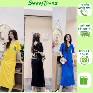 Đầm suông đan lưng LA dài 1m1 chất cotton mát thấm hút mồ hôi