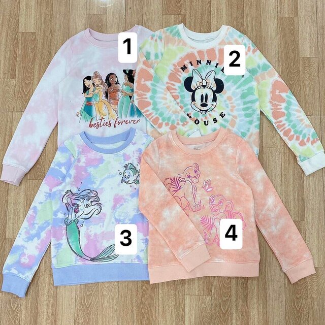 Áo Nỉ Da Cá Bé Gái Disney màu sắc siêu xinh lên dáng đẹp VNXK XanhHouse