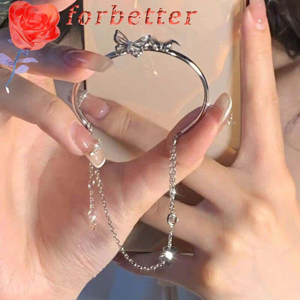 Vòng Đeo Tay Hai Lớp Hình Bướm Phong Cách Hàn Quốc Sang Trọng Cho Nữ