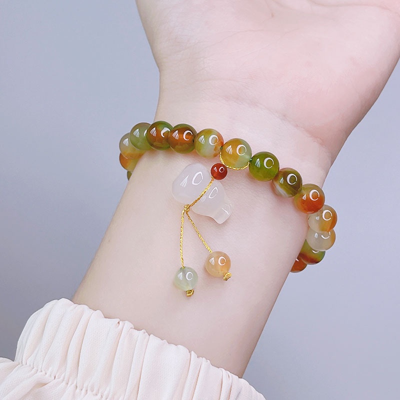 Hàng Có Sẵn Vòng Tay Mã Não Chim Công Phong Cách Trung Hoa Cổ Điển Thanh Lịch Đơn Giản Dành Cho Nữ