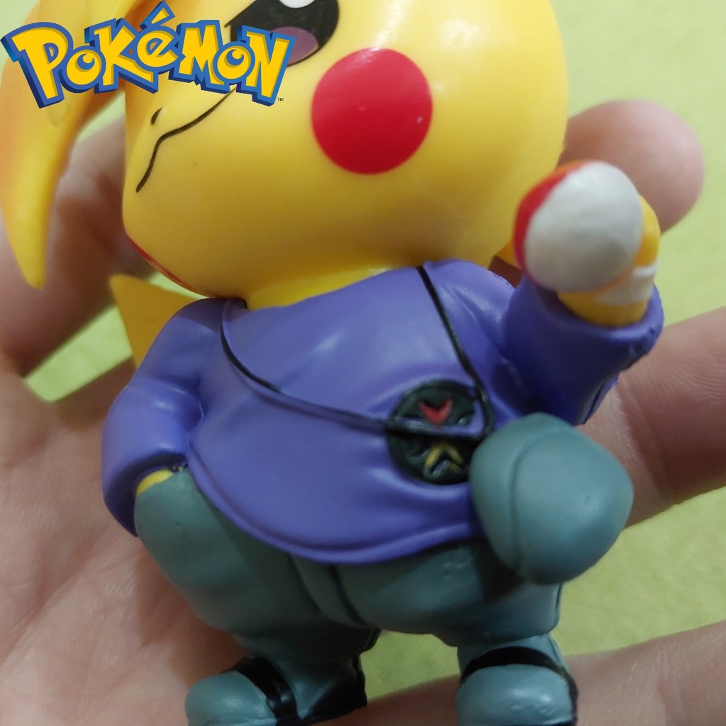 Mô hình Pikachu trang phục Shigeru Cháu trai tiến sĩ Oak Anime nhật Pokemon 2027 N2 1-3