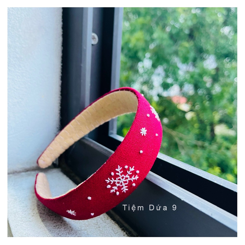 Bờm cài tóc thêu tay noel - Quà tặng Noel cao cấp