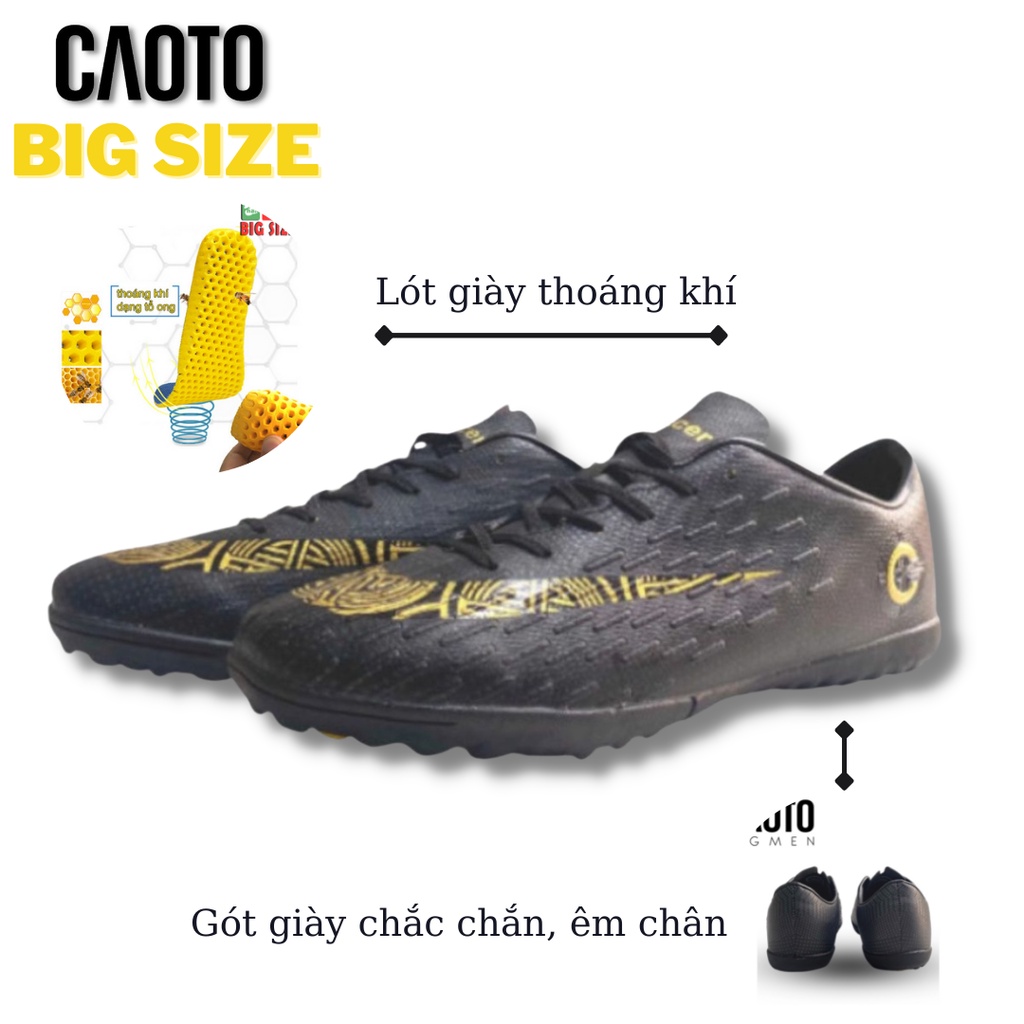 Giày Đá Banh Big Size Nam Calvin Màu Đen Size Lớn 44 45 46 47 48 49