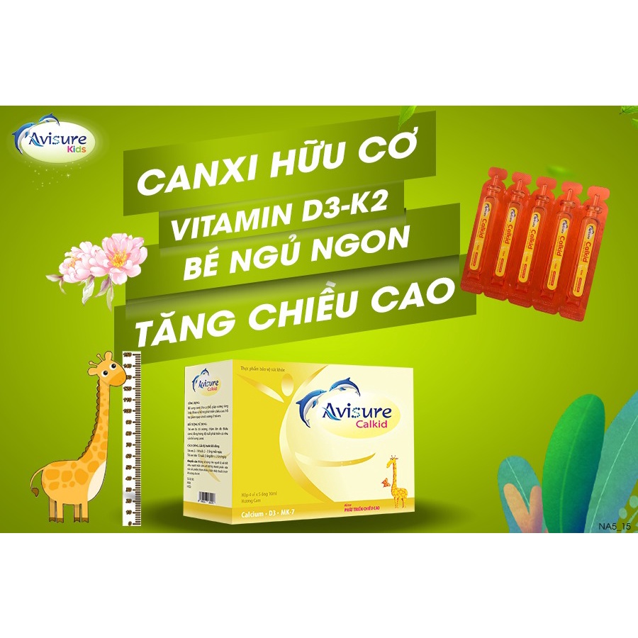 Canxi D3K2 cho bé chứa D3MK7 Avisure Calkid 30 ống