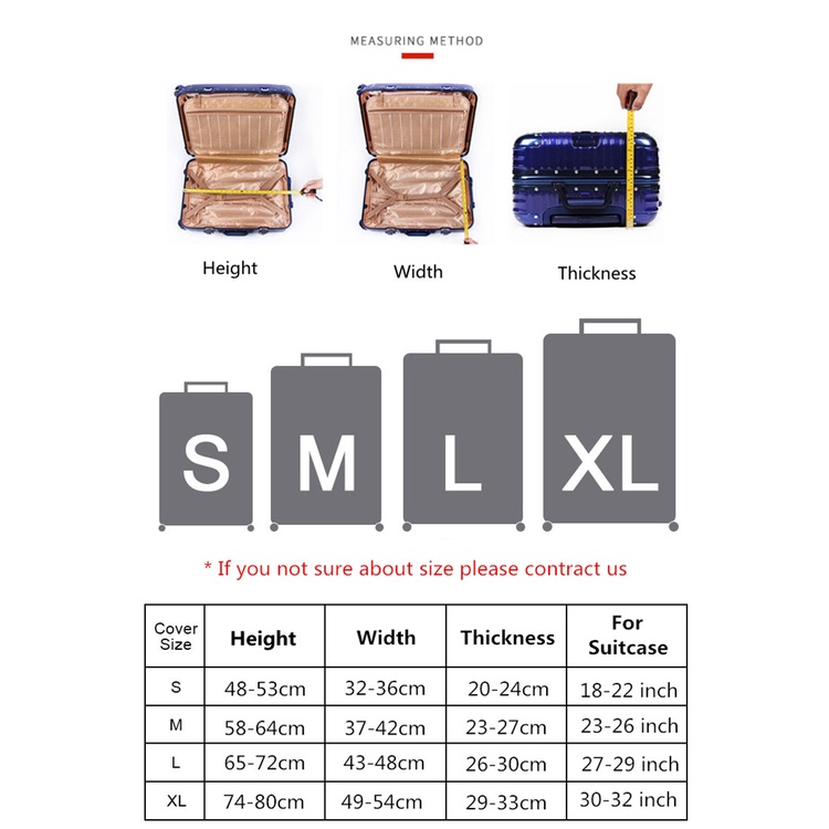 Vỏ Bọc Bảo Vệ Va Li Du Lịch Chống Bụi Dày Dặn 18-32 inch In Hoạt Hình Dễ Thương