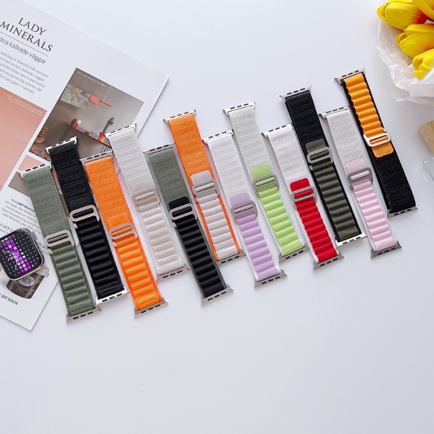 Dây Đeo Nylon 2022 Cho Đồng Hồ Apple Watch Ultra Band 49mm 45mm 41mm 44mm 40mm 42mm 38mm Iwatch Series 8 Ultra 7 SE 6 5 4 3 2 1