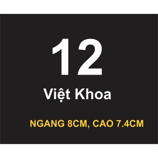 Decal ủi áo theo yêu cầu, số 12 và tên riêng ủi cặp/balo/áo