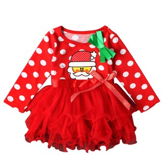 Đầm xoè tulle chủ đề giáng sinh cho bé gái
