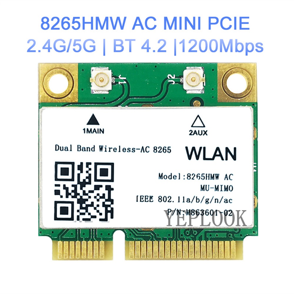 AC 8265 8265HMW 8265AC 867Mbps 2.4G / 5Ghz WiFi + BT4.2 Mini PCIe WIFI THẺ