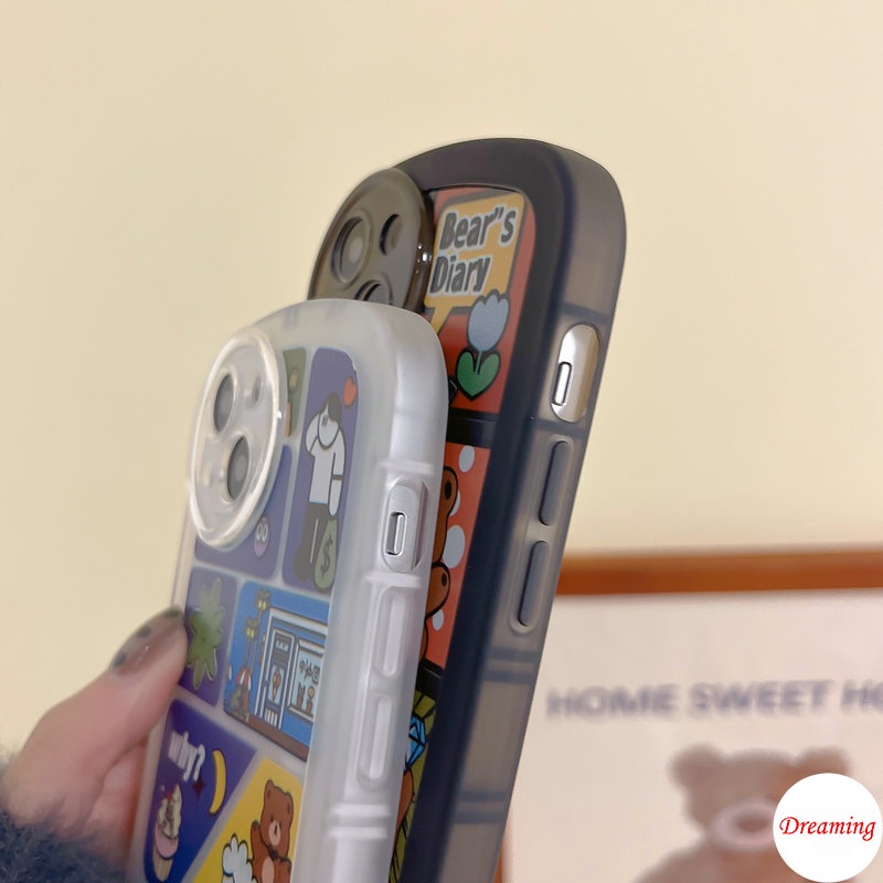 Ốp lưng điện thoại cho VIVO Y02S Y22 Y22S Y35 Y77 Y55 Y75 T1 Y33S Y21S Y21 Y53S Y51 Y51A Y31 Y30 Y50 Y20 Y12S Y20s G Y16 Y15S Y15A 4G 5G Vỏ mắt lớn Translucency Vỏ Motif Puzzle Gấu dễ thương