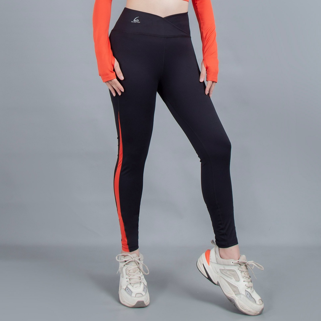 Quần thể thao Gladimax Leggings Genmax G12 đen phối màu hai bên hỗ trợ, nâng cao hiệu quả tập luyện