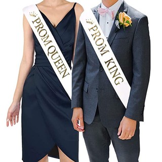 Prom King & Prom Queen Sash Tiệc tốt nghiệp Trường học Trang trí vũ hội Đồ dùng dự tiệc