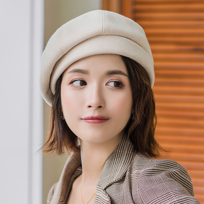 Mũ beret Màu Xám Phong Cách Anh Quốc Thời Trang Thu Đông