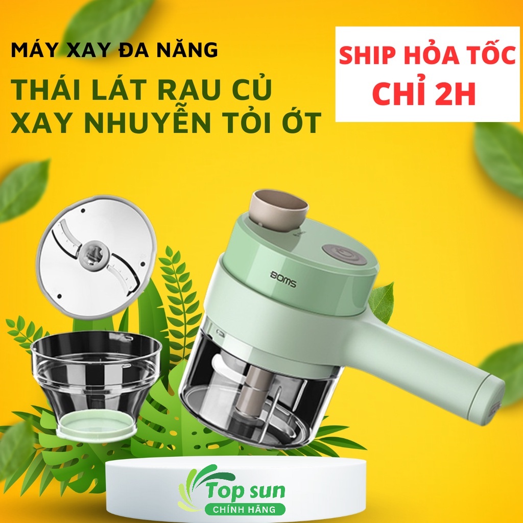 Máy xay cắt lát tỏi ớt rau củ thực phẩm đa năng Mini cầm tay thái lát Cao Cấp nhiều cấp độ MX3