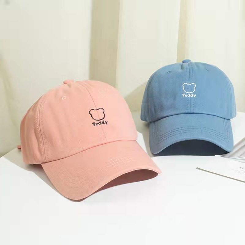 Mũ lưỡi trai THE CAPAL thêu họa tiết gấu hoạt hình dễ thương dành cho nữ