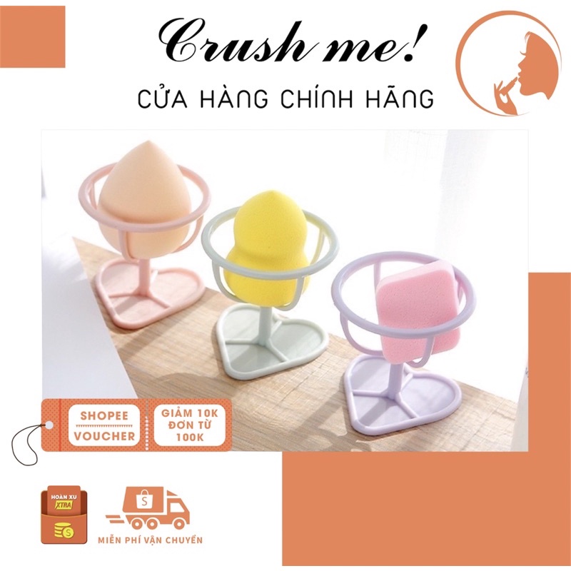 Đế đựng bông mút trang điểm, tán kem nền đế Nhựa và đế Kim Loại không gỉ