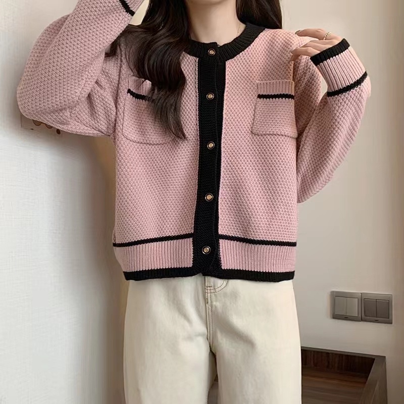 Áo Khoác cardigan Dệt Kim Mỏng Cổ Tròn Màu Sắc Thời Trang Thu Đông Phong Cách Hàn Quốc Cho Nữ