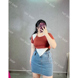 ÁO THUN TAY NGẮN PHỐI XÍCH [TNT SHOP BIGSIZE 60KG 90KG]
