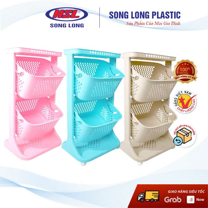 Kệ Đựng Đồ Đa Năng Có Bánh Xe- 2 tấng- 3 tầng -3008 Song Long