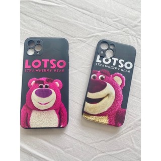 Ốp chống bẩn hình gấu Lotso Gấu Dâu Tây  hồng cho13 pro max xs max xr 12 mini 6s plus 11 pro max 7 8 plus