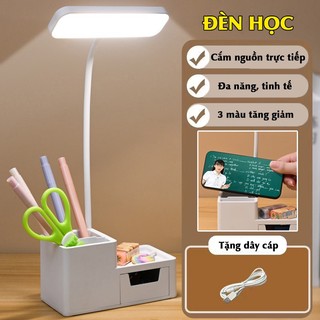 Đèn bàn, đèn học bảo vệ mắt, ngăn để bút đa năng