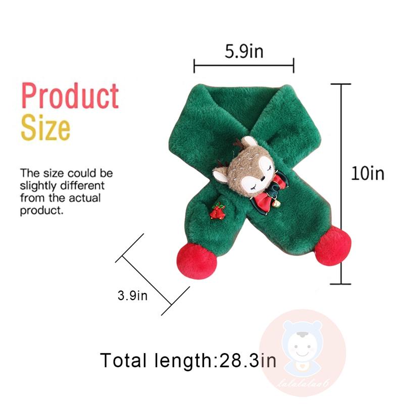 Khăn Choàng Cổ Phủ Lông Giữ Ấm Họa Tiết Hoạt Hình Tuần Lộc LAA6-Kid Dành Cho Bé Trai Bé Gái