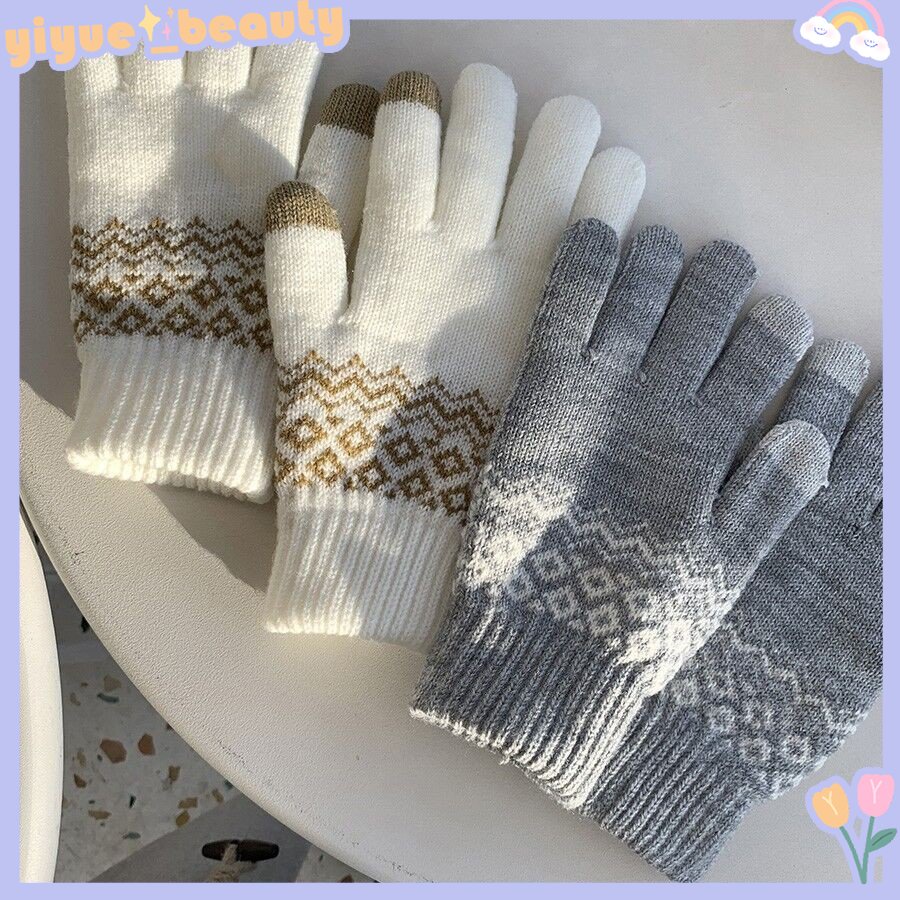 Găng Tay Len Nhung Hở Ngón Chống Lạnh Cho Nam Và Nữ