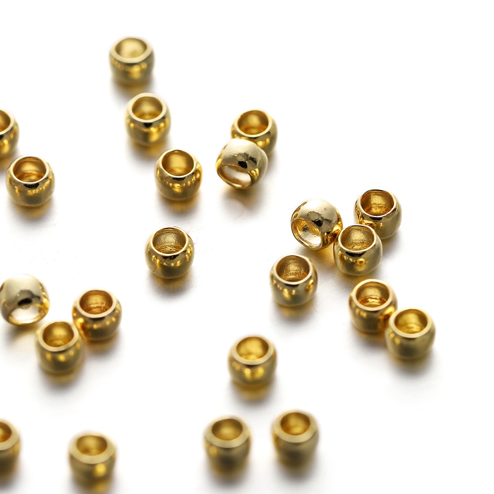 Set 100 hạt cườm xỏ lỗ ST.KUNKKA bằng đồng mạ vàng/ mạ bạch kim dành cho làm đồ trang sức DIY thủ công