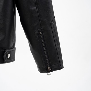 Áo jacket da biker cổ v
