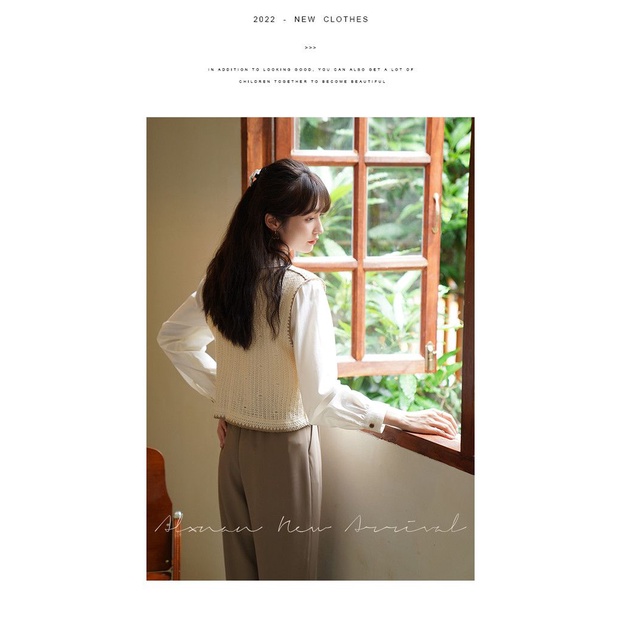 Áo Vest Dệt Kim Thêu Hoa Mơ Rỗng Kiểu Retro Cho Nữ